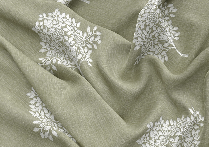 William Morris At Home Marigold Tree Embroidery, Nettle - Roman Blind - Image 4